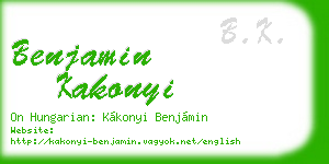 benjamin kakonyi business card